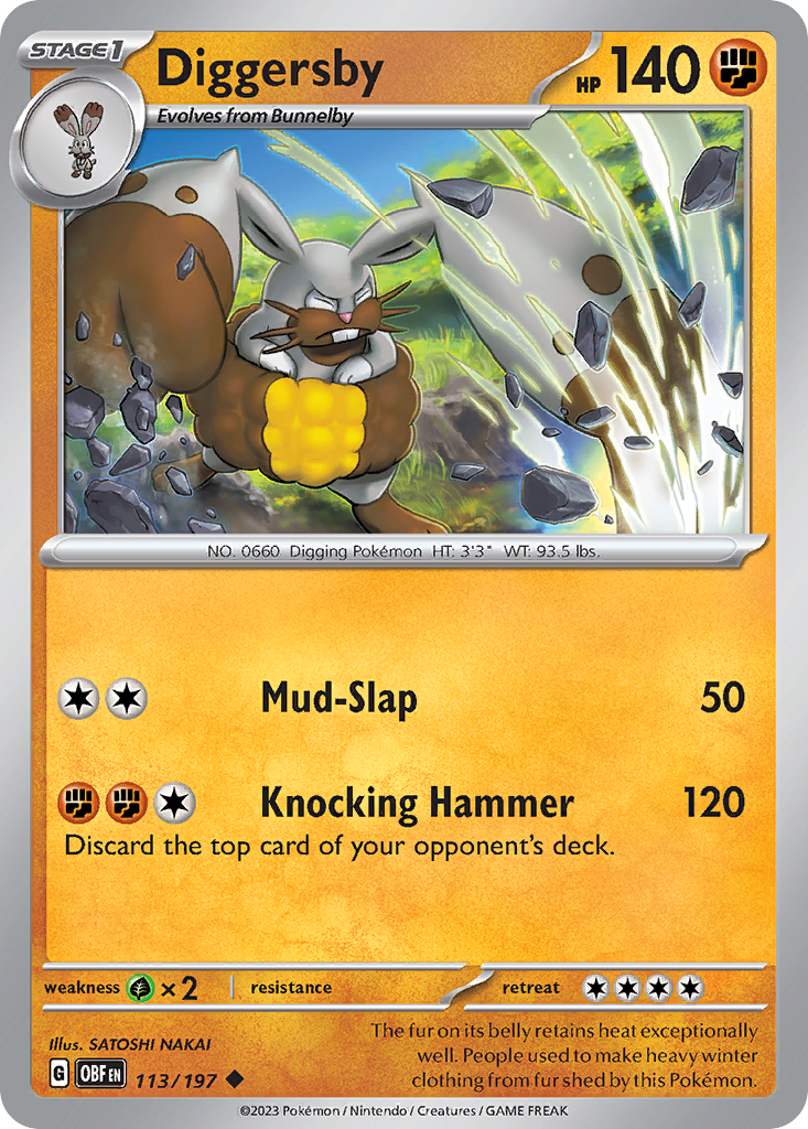 Diggersby - Obsidian Flames - #113 - Pokemon TCG card