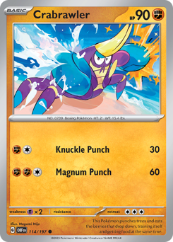 Crabrawler - Obsidian Flames - #114 - Pokemon TCG card