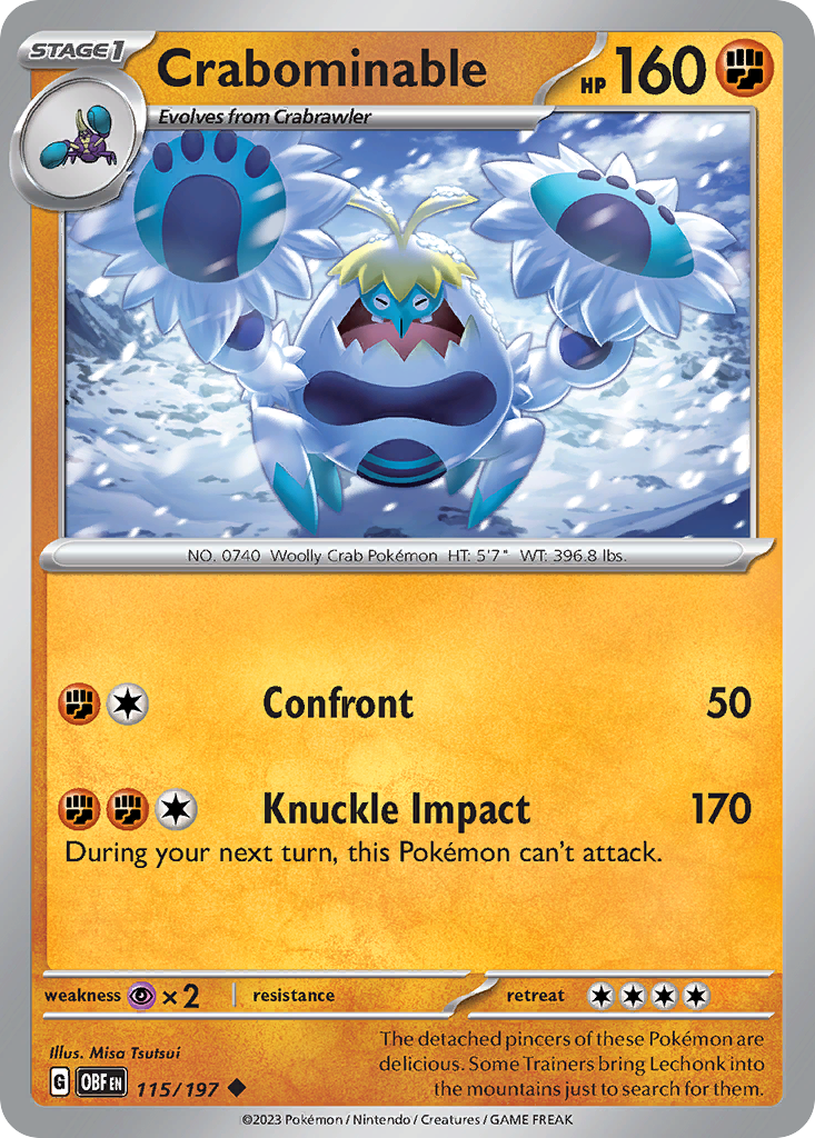 Crabominable - Obsidian Flames - #115 - Pokemon TCG card