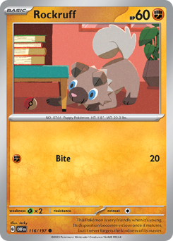 Rockruff - Obsidian Flames - #116 - Pokemon TCG card