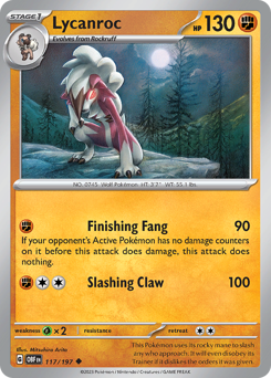 Lycanroc #117 Lycanroc - Obsidian Flames - #117 - Pokemon TCG card