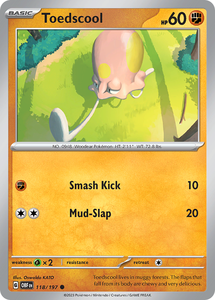 Toedscool - Obsidian Flames - #118 - Pokemon TCG card