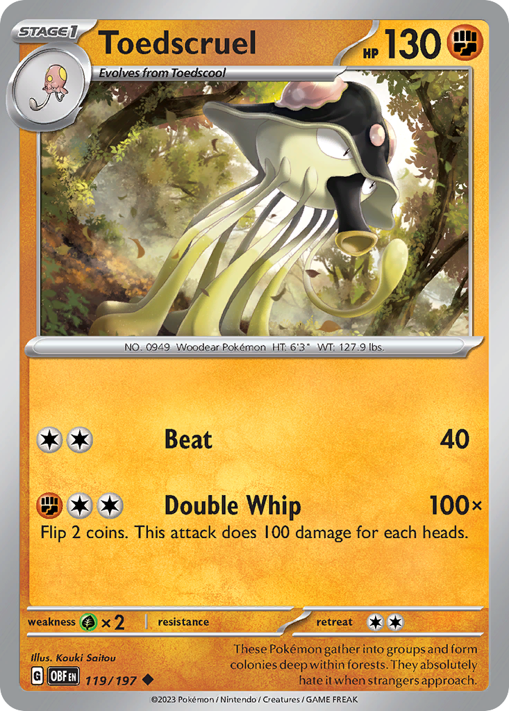 Toedscruel - Obsidian Flames - #119 - Pokemon TCG card