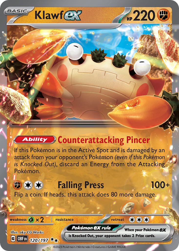 Klawf ex - Obsidian Flames - #120 - Pokemon TCG card