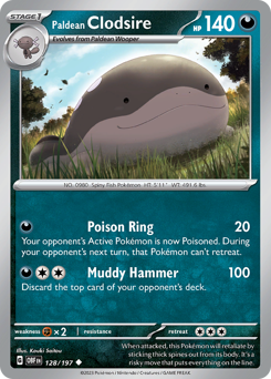 Paldean Clodsire #128 Paldean Clodsire - Obsidian Flames - #128 - Pokemon TCG card