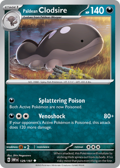 Paldean Clodsire #129 Paldean Clodsire - Obsidian Flames - #129 - Pokemon TCG card