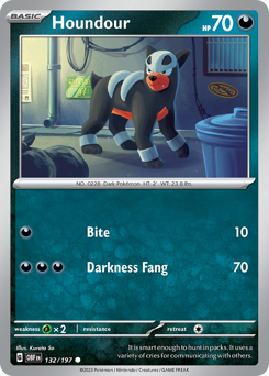 Houndour #132 Houndour - Obsidian Flames - #132 - Pokemon TCG card