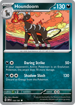 Houndoom - Obsidian Flames - #133 - Pokemon TCG card