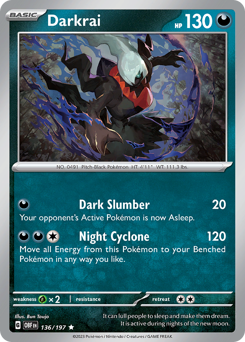 Darkrai - Obsidian Flames - #136 - Pokemon TCG card
