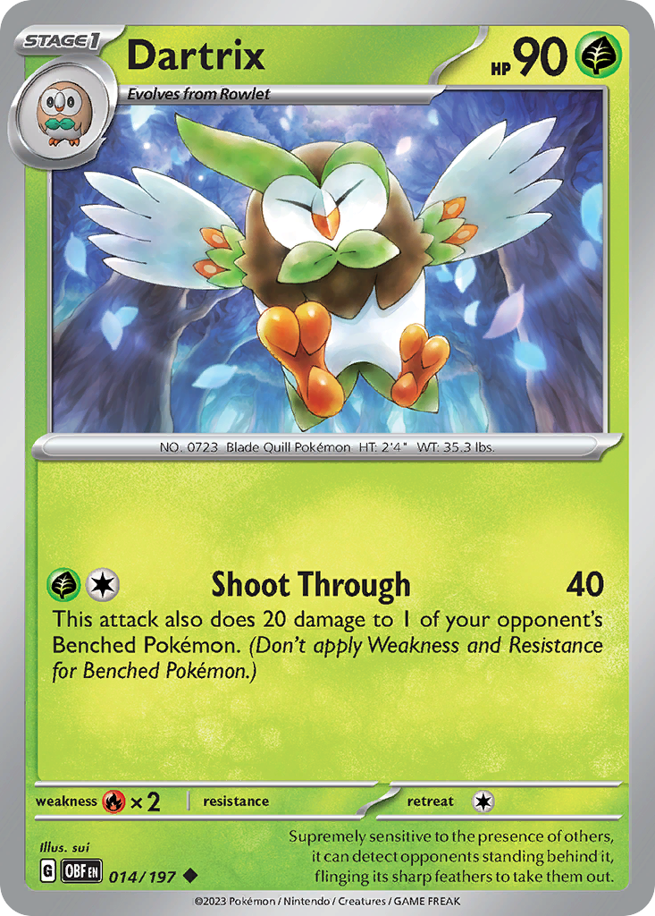 Dartrix - Obsidian Flames - #14 - Pokemon TCG card