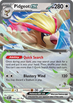 Pidgeot ex #164 Pidgeot ex - Obsidian Flames - #164 - Pokemon TCG card