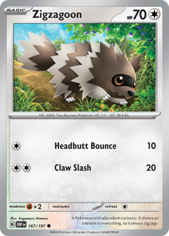 Zigzagoon #167 Zigzagoon - Obsidian Flames - #167 - Pokemon TCG card