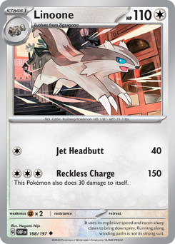 Linoone - Obsidian Flames - #168 - Pokemon TCG card