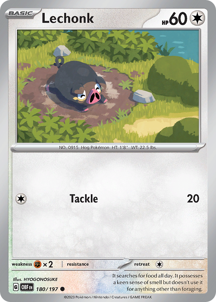 Lechonk - Obsidian Flames - #180 - Pokemon TCG card