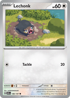 Lechonk #180 Lechonk - Obsidian Flames - #180 - Pokemon TCG card