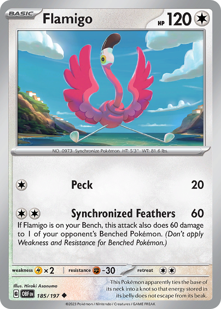Flamigo - Obsidian Flames - #185 - Pokemon TCG card