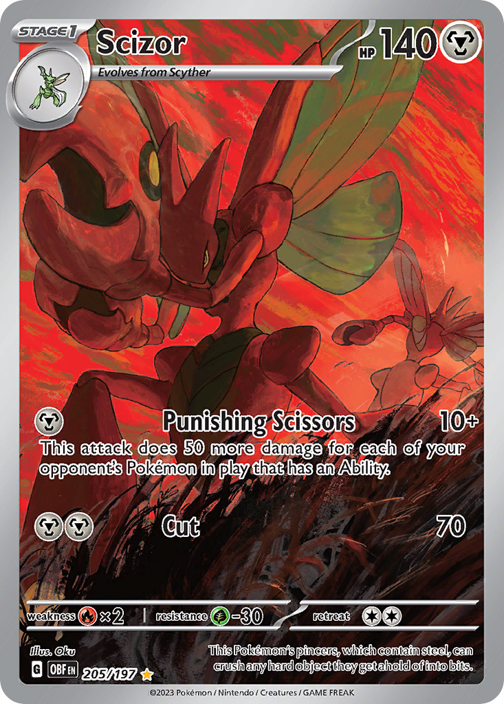 Scizor - Obsidian Flames - #205 - Pokemon TCG card