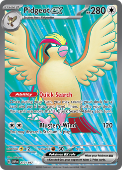 Pidgeot ex #217 Pidgeot ex - Obsidian Flames - #217 - Pokemon TCG card