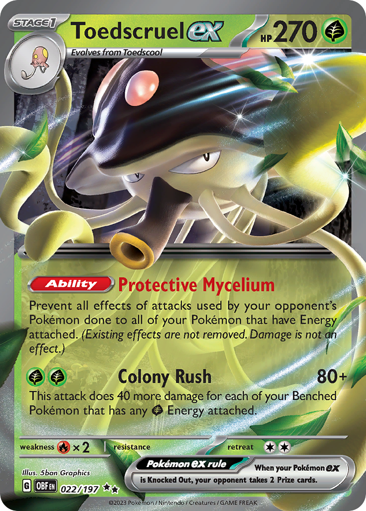 Toedscruel ex - Obsidian Flames - #22 - Pokemon TCG card