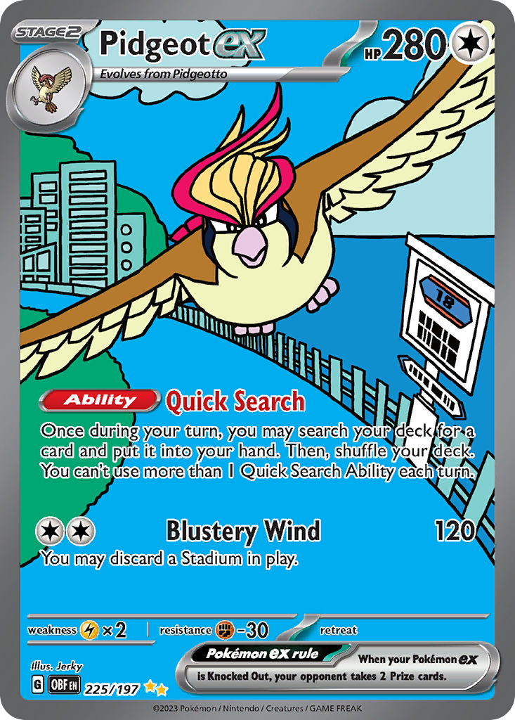 Pidgeot ex - Obsidian Flames - #225 - Pokemon TCG card