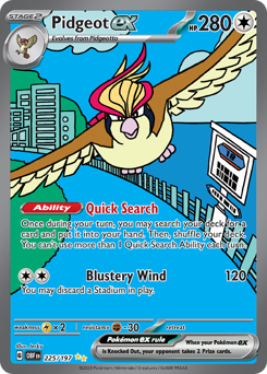 Pidgeot ex #225 Pidgeot ex - Obsidian Flames - #225 - Pokemon TCG card