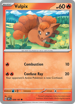Vulpix - Obsidian Flames - #28 - Pokemon TCG card