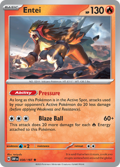Entei #30 Entei - Obsidian Flames - #30 - Pokemon TCG card