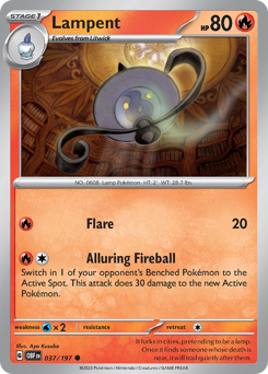 Lampent #37 Lampent - Obsidian Flames - #37 - Pokemon TCG card