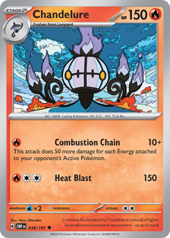 Chandelure - Obsidian Flames - #38 - Pokemon TCG card