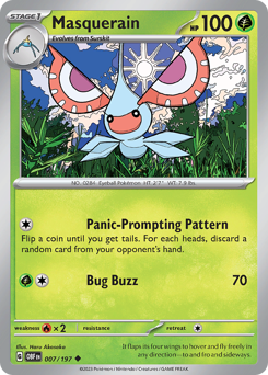 Masquerain #7 Masquerain - Obsidian Flames - #7 - Pokemon TCG card