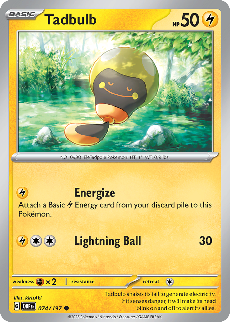 Tadbulb - Obsidian Flames - #74 - Pokemon TCG card