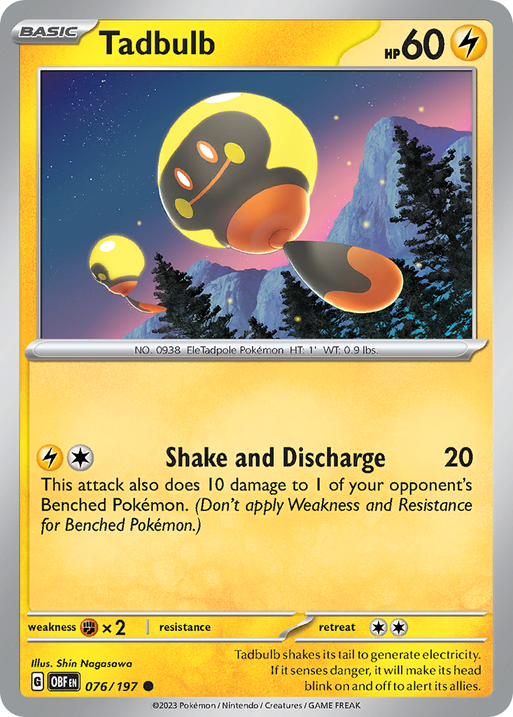 Tadbulb - Obsidian Flames - #76 - Pokemon TCG card