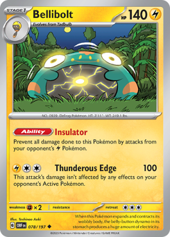 Bellibolt - Obsidian Flames - #78 - Pokemon TCG card