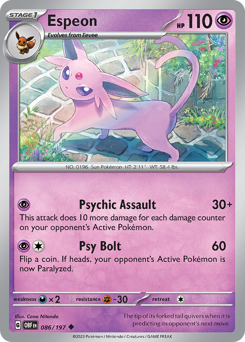 Espeon #86 Espeon - Obsidian Flames - #86 - Pokemon TCG card