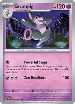 Grumpig #91 Grumpig - Obsidian Flames - #91 - Pokemon TCG card