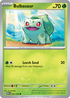 Bulbasaur - 151 - #1 - Pokemon TCG card