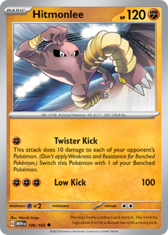 Hitmonlee #106 Hitmonlee - 151 - #106 - Pokemon TCG card