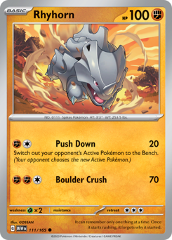 Rhyhorn #111 Rhyhorn - 151 - #111 - Pokemon TCG card