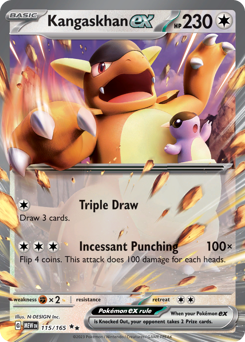Kangaskhan ex #115 Kangaskhan ex - 151 - #115 - Pokemon TCG card
