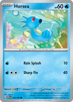 Horsea - 151 - #116 - Pokemon TCG card