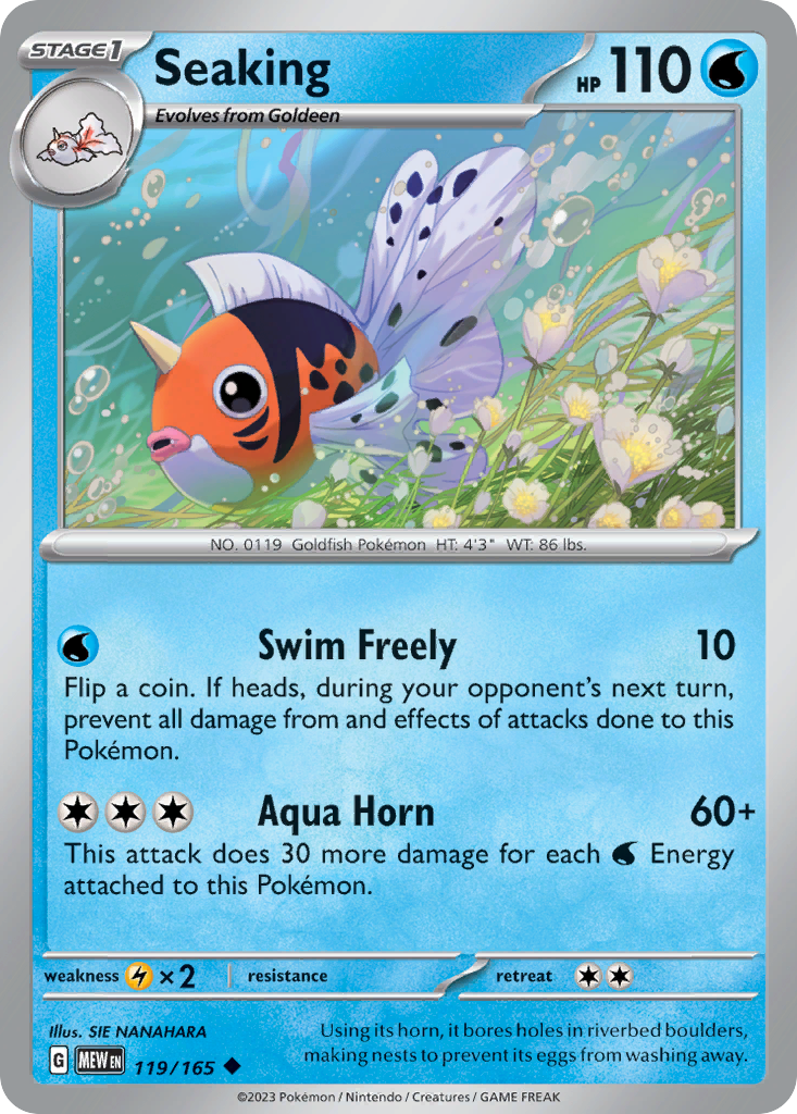 Seaking - 151 - #119 - Pokemon TCG card