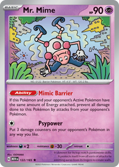 Mr. Mime - 151 - #122 - Pokemon TCG card