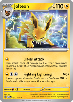Jolteon #135 Jolteon - 151 - #135 - Pokemon TCG card
