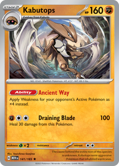 Kabutops #141 Kabutops - 151 - #141 - Pokemon TCG card