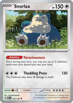 Snorlax - 151 - #143 - Pokemon TCG card