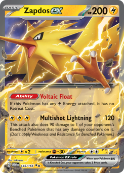 Zapdos ex - 151 - #145 - Pokemon TCG card