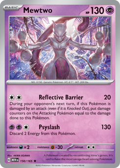 Mewtwo - 151 - #150 - Pokemon TCG card