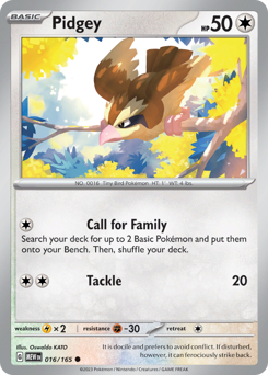 Pidgey #16 Pidgey - 151 - #16 - Pokemon TCG card