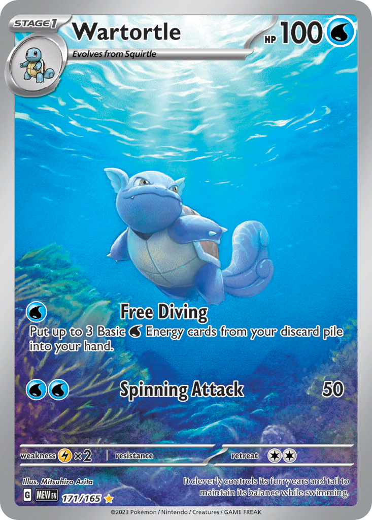 Wartortle - 151 - #171 - Pokemon TCG card