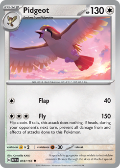 Pidgeot #18 Pidgeot - 151 - #18 - Pokemon TCG card